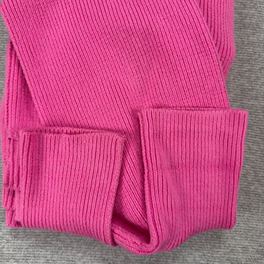 Free People Hot Pink Ribbed Knit Crop Sweater Mock Neck Boxy Mens M - Picture 10 of 16